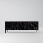 SHIMMER SPIDERGRAM TV-Lowboard mit 3 Türen in Schwarz