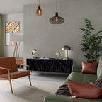 SHIMMER SPIDERGRAM TV-Lowboard mit 3 Türen in Schwarz