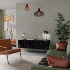 SHIMMER SPIDERGRAM TV-Lowboard mit 3 Türen in Schwarz