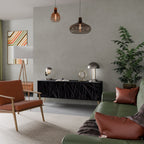 SHIMMER SPIDERGRAM TV-Lowboard mit 3 Türen in Schwarz