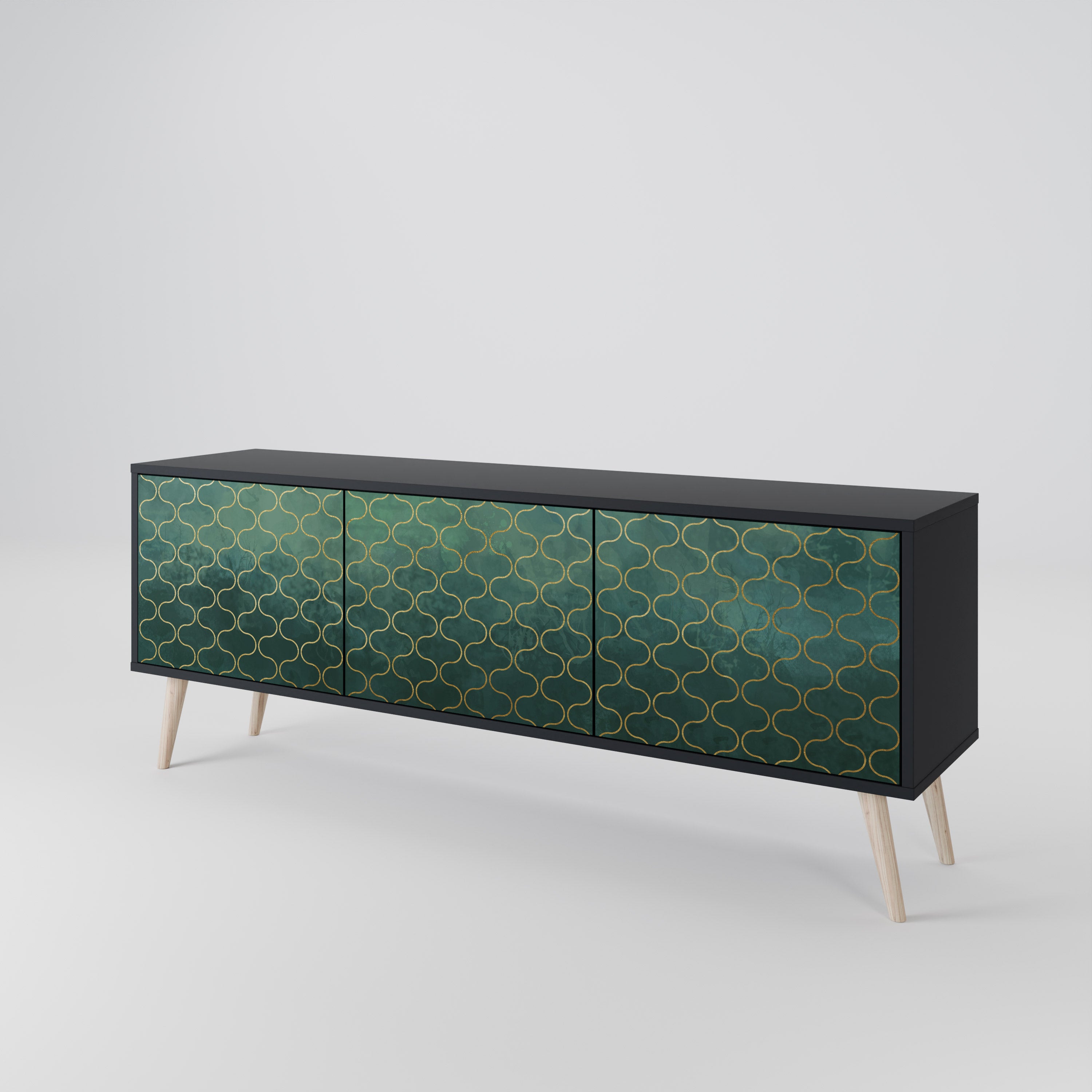 TESSELATED GREENERY 3-Door TV Cabinet