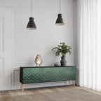 TESSELATED GREENERY TV-Lowboard mit 3 Türen in Schwarz