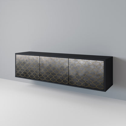 TESSELATED GRAYISH 3-türiges TV-Lowboard