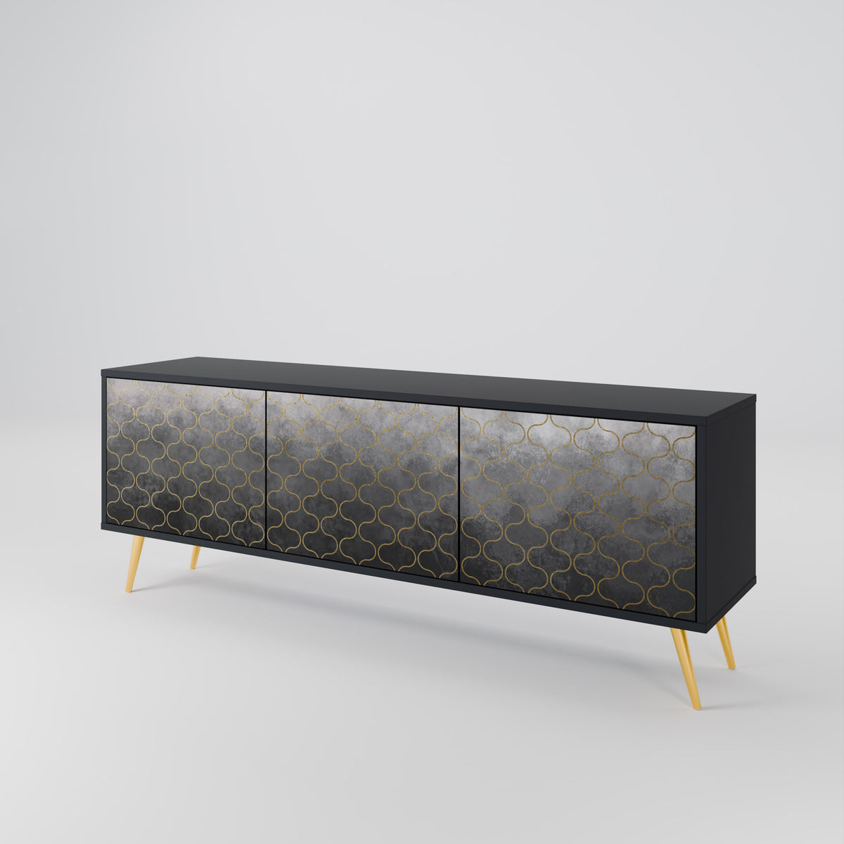 TESSELATED GRAYISH 3-türiges TV-Lowboard