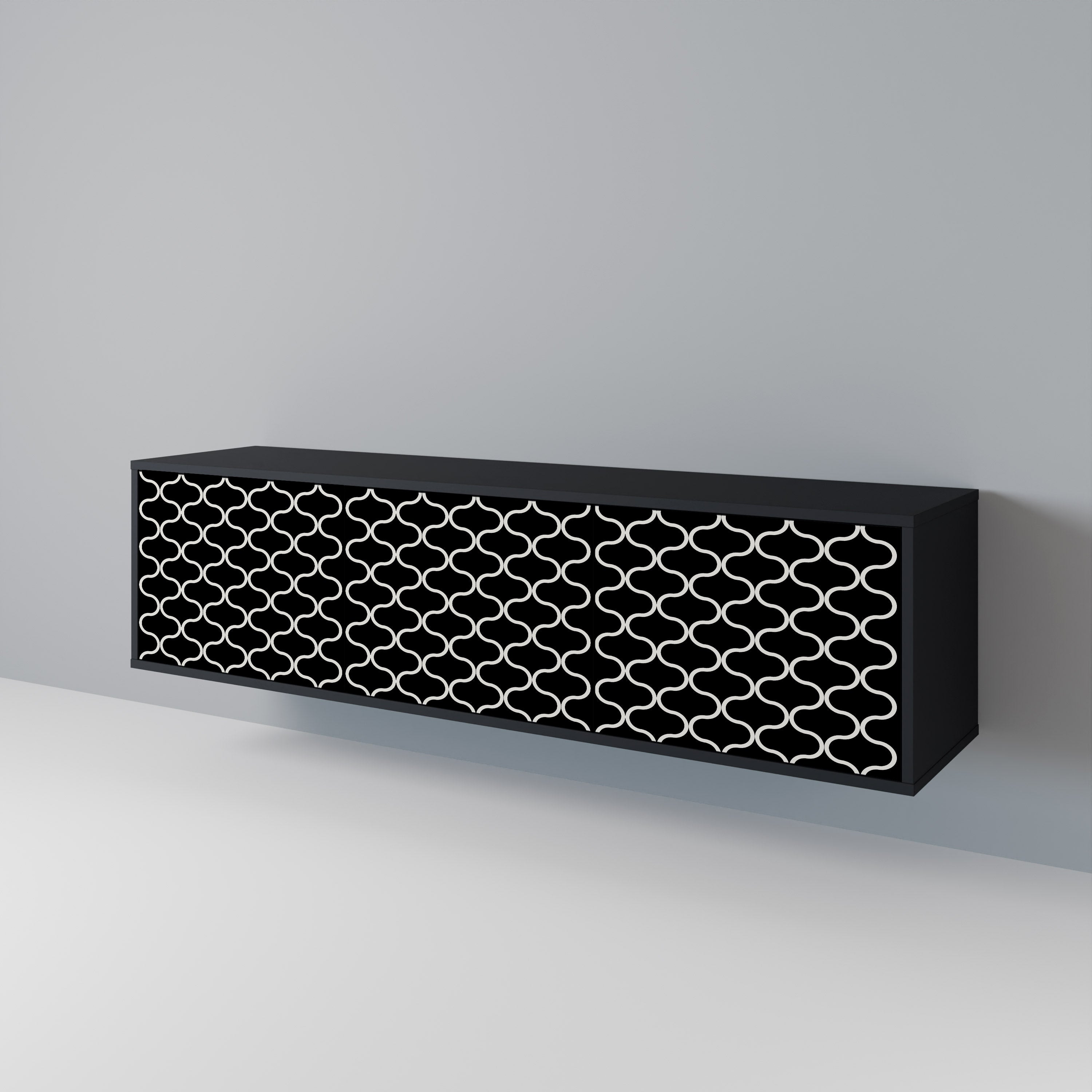 TESSELATED BLACKNESS 3-Door TV Cabinet