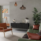 TESSELATED BLACKNESS TV-Lowboard mit 3 Türen in Schwarz