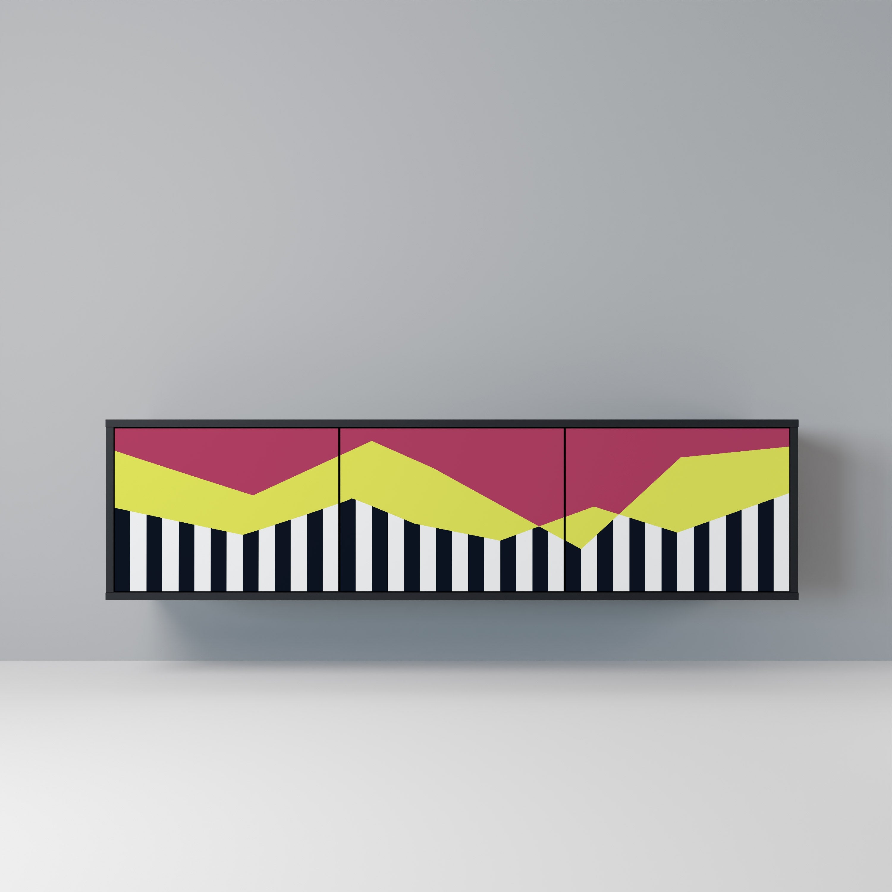 PIANO FANTASY TV-Lowboard mit 3 Türen in Schwarz