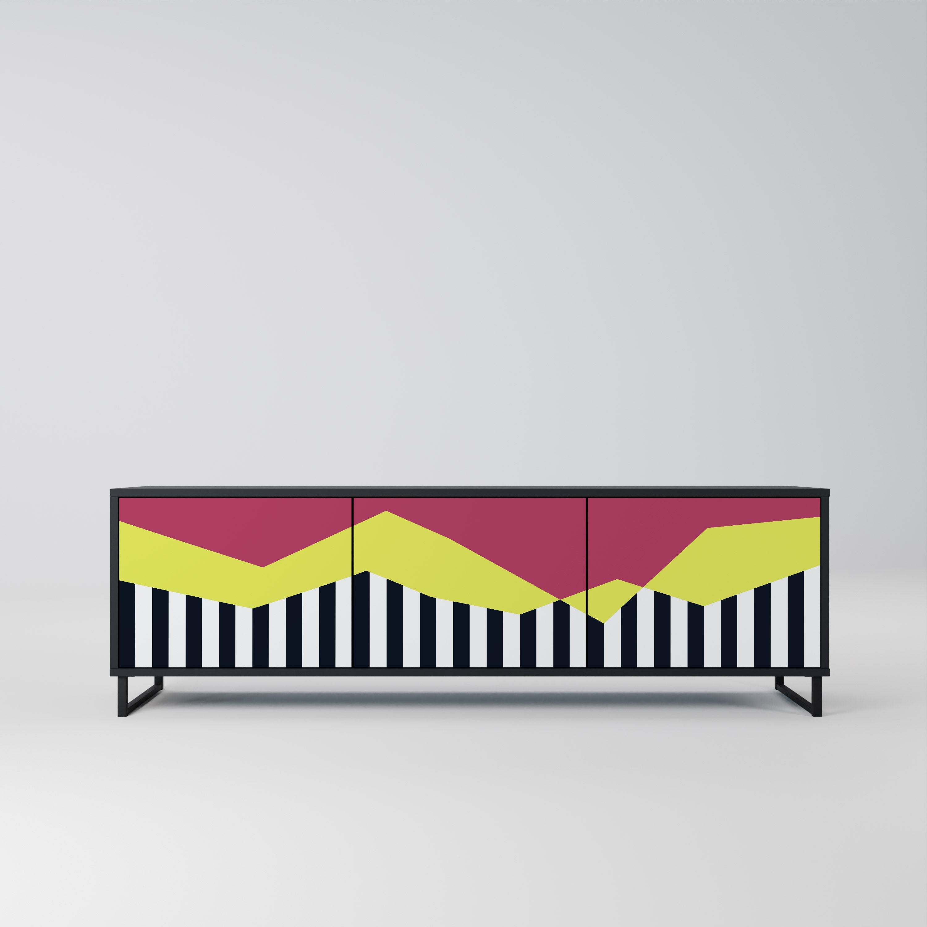 PIANO FANTASY TV-Lowboard mit 3 Türen in Schwarz