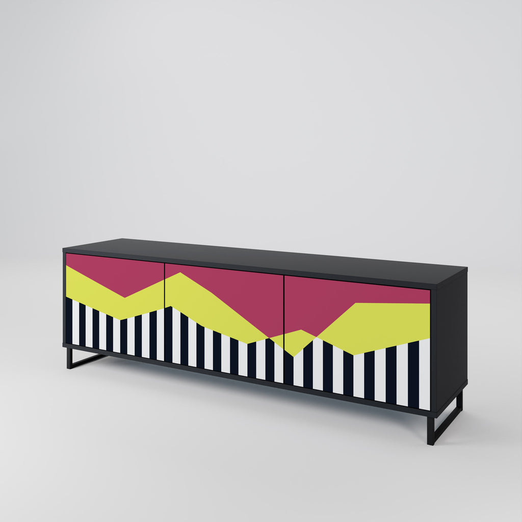 PIANO FANTASY TV-Lowboard mit 3 Türen in Schwarz