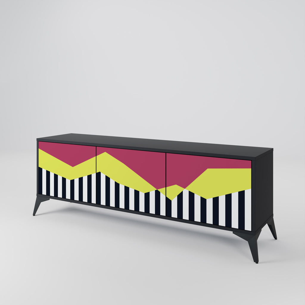 PIANO FANTASY TV-Lowboard mit 3 Türen in Schwarz