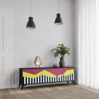 PIANO FANTASY TV-Lowboard mit 3 Türen in Schwarz