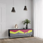 PIANO FANTASY TV-Lowboard mit 3 Türen in Schwarz