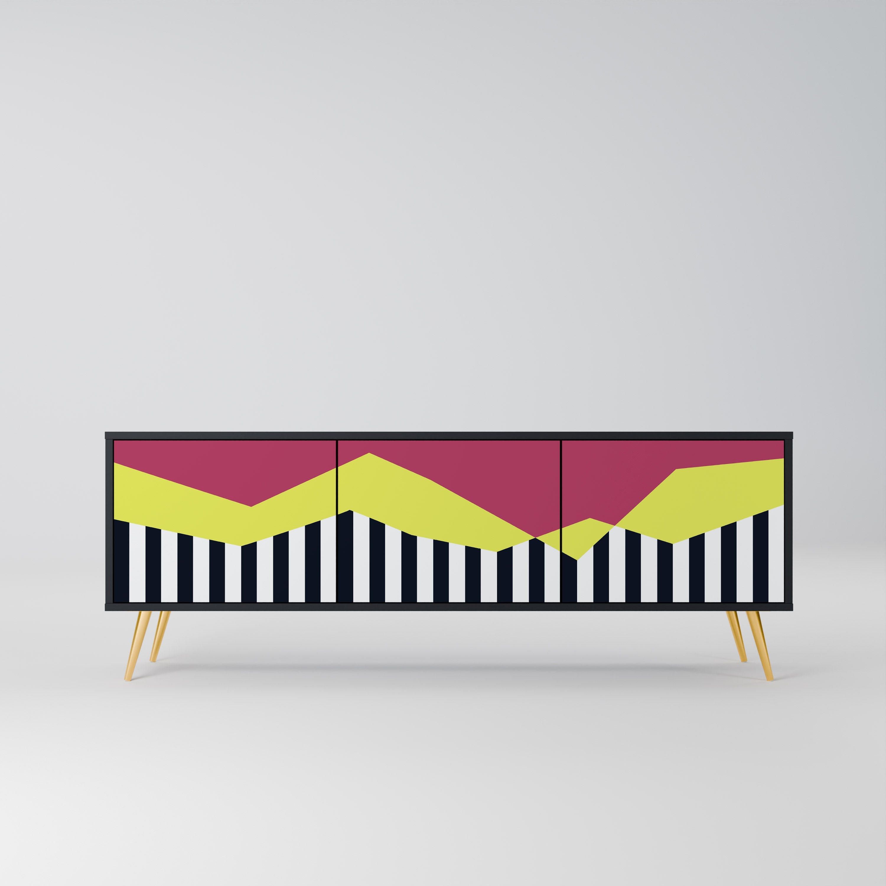 PIANO FANTASY TV-Lowboard mit 3 Türen in Schwarz