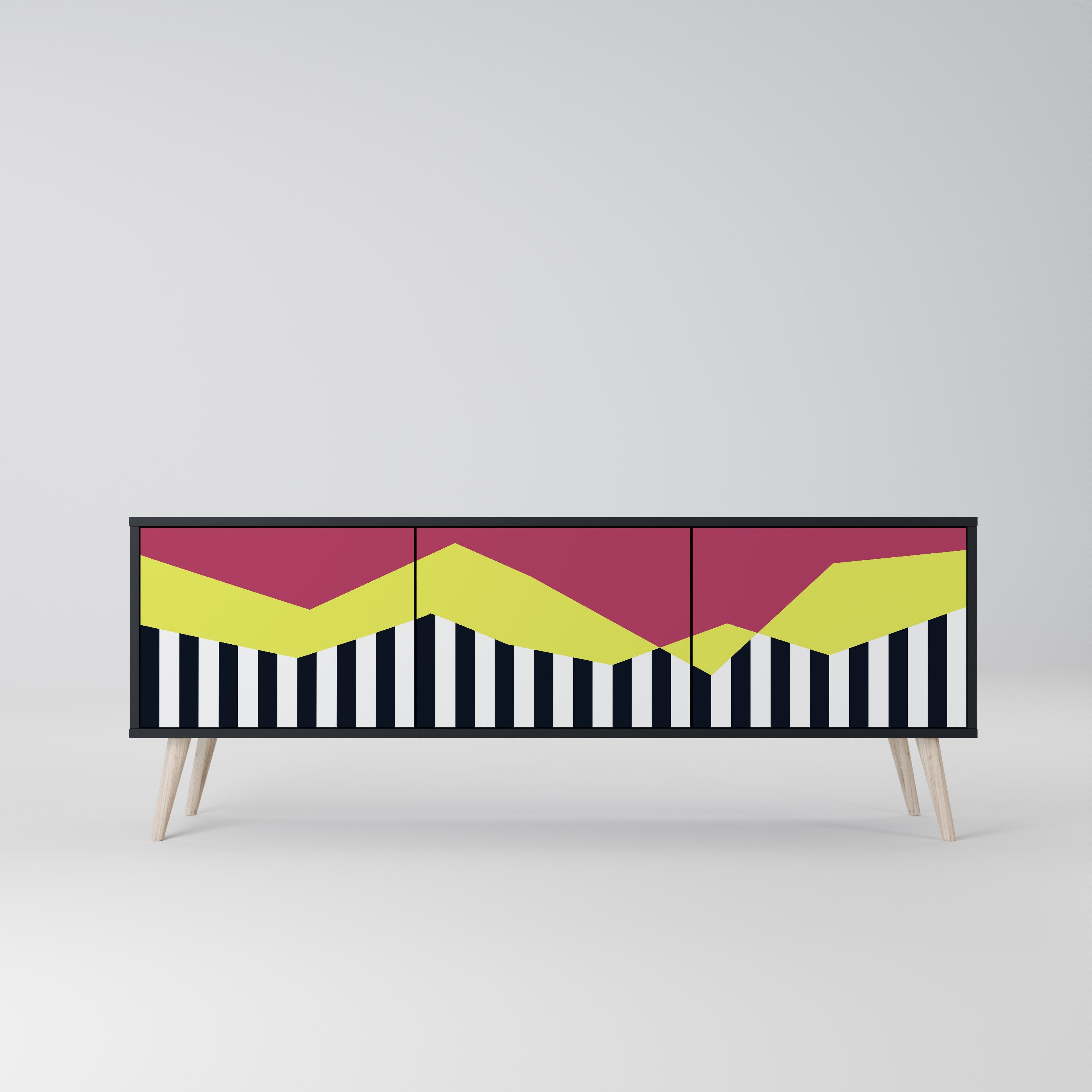 PIANO FANTASY TV-Lowboard mit 3 Türen in Schwarz