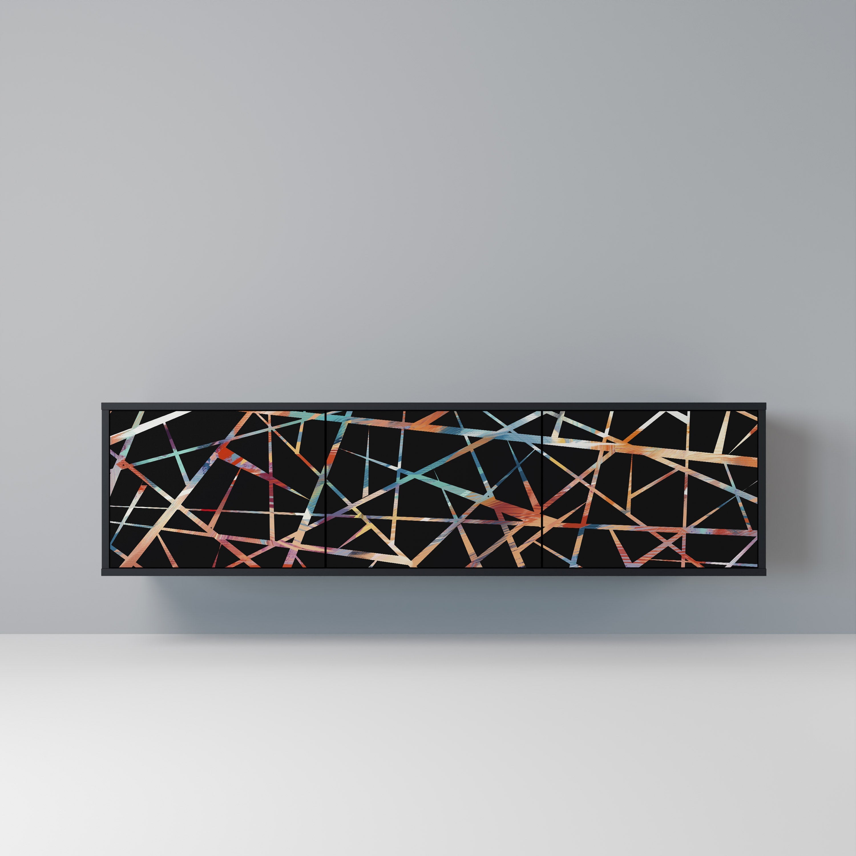 POLYGON VERVE TV-Lowboard mit 3 Türen in Schwarz