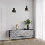 CONCRETE MOVEMENT TV-Lowboard mit 3 Türen in Schwarz