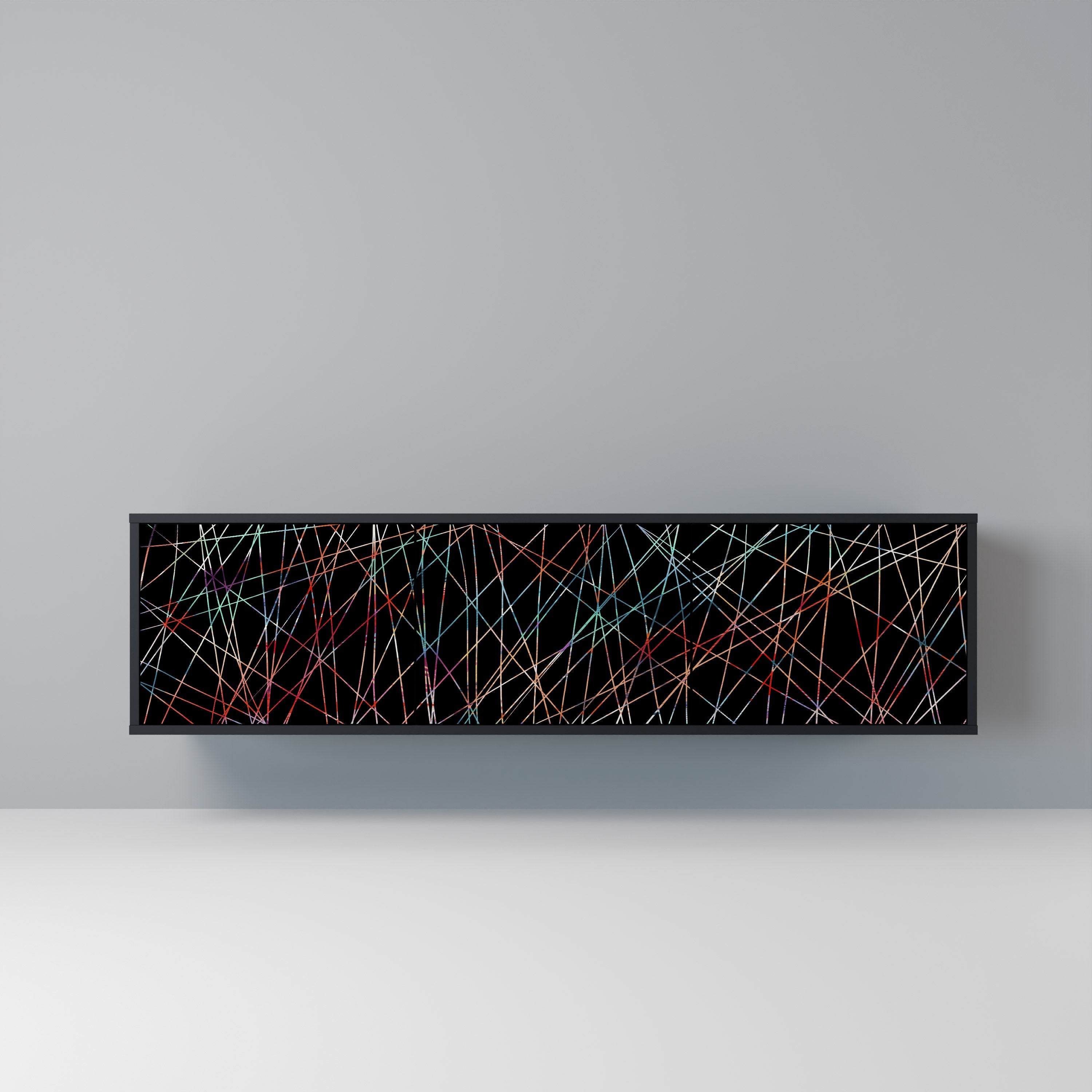 LUMINOUS SNARE TV-Lowboard mit 3 Türen in Schwarz