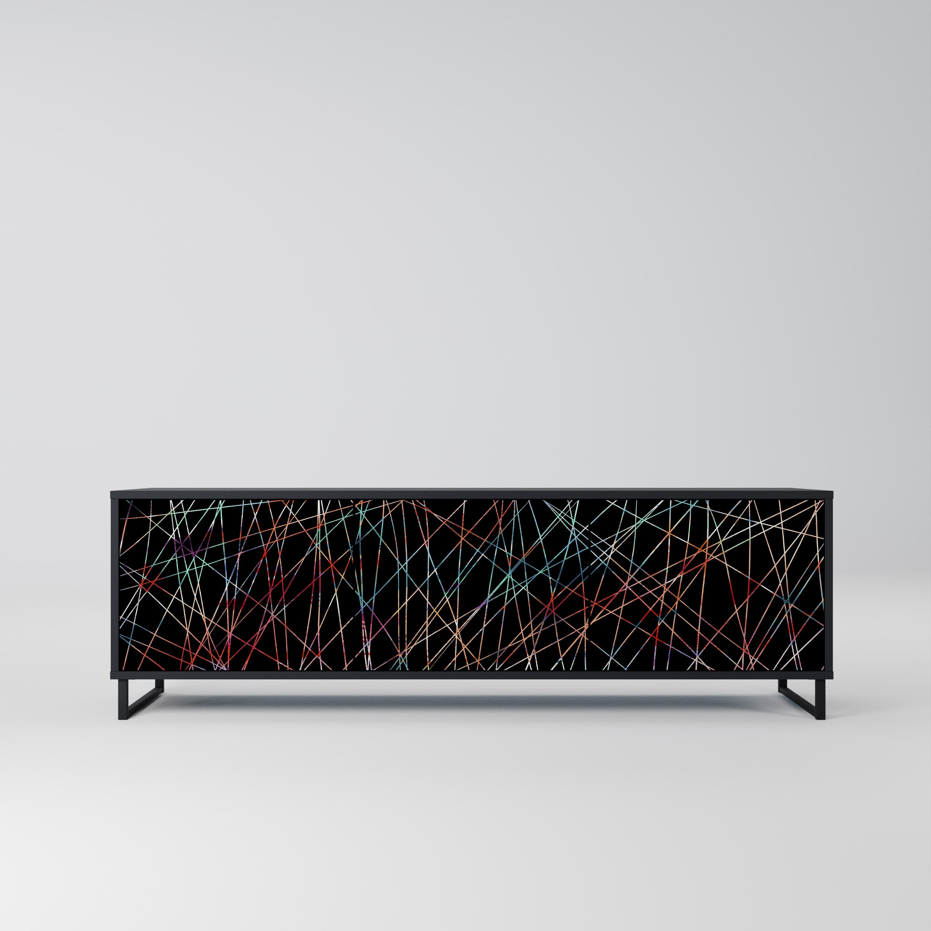 LUMINOUS SNARE TV-Lowboard mit 3 Türen in Schwarz