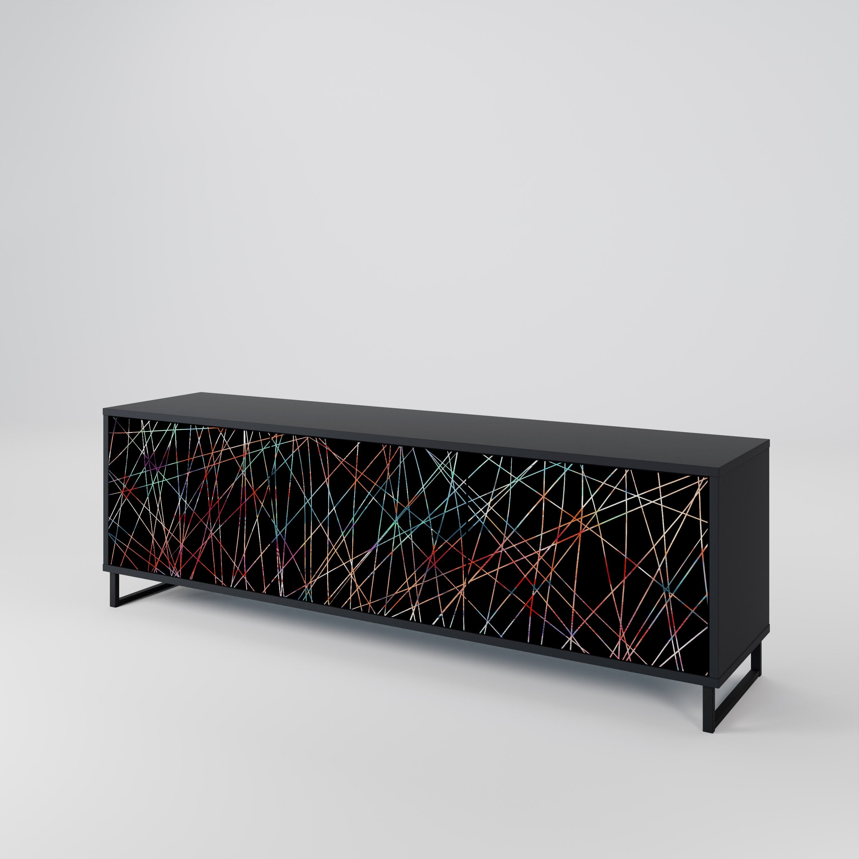 LUMINOUS SNARE TV-Lowboard mit 3 Türen in Schwarz