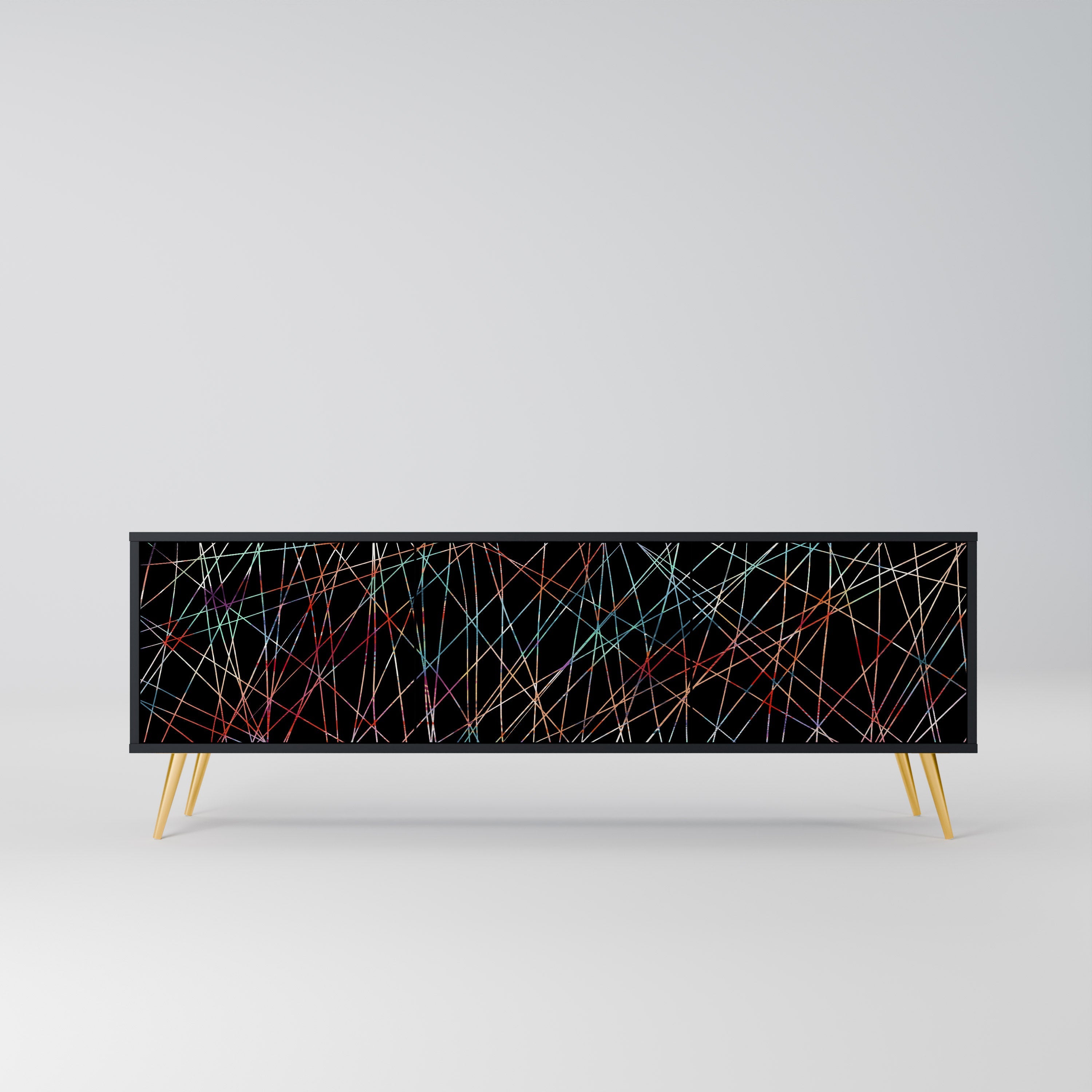 LUMINOUS SNARE TV-Lowboard mit 3 Türen in Schwarz