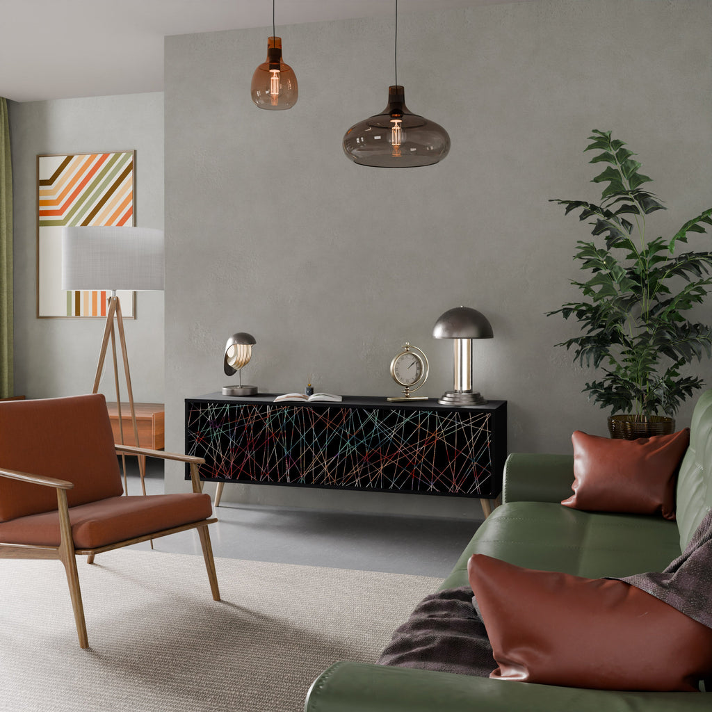 LUMINOUS SNARE TV-Lowboard mit 3 Türen in Schwarz