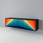 PRISM CONCUSSION TV-Lowboard mit 3 Türen in Schwarz