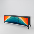 PRISM CONCUSSION TV-Lowboard mit 3 Türen in Schwarz