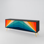 PRISM CONCUSSION TV-Lowboard mit 3 Türen in Schwarz