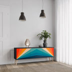 PRISM CONCUSSION TV-Lowboard mit 3 Türen in Schwarz