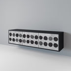 GHOSTLY GRADIENTS TV-Lowboard mit 3 Türen in Schwarz