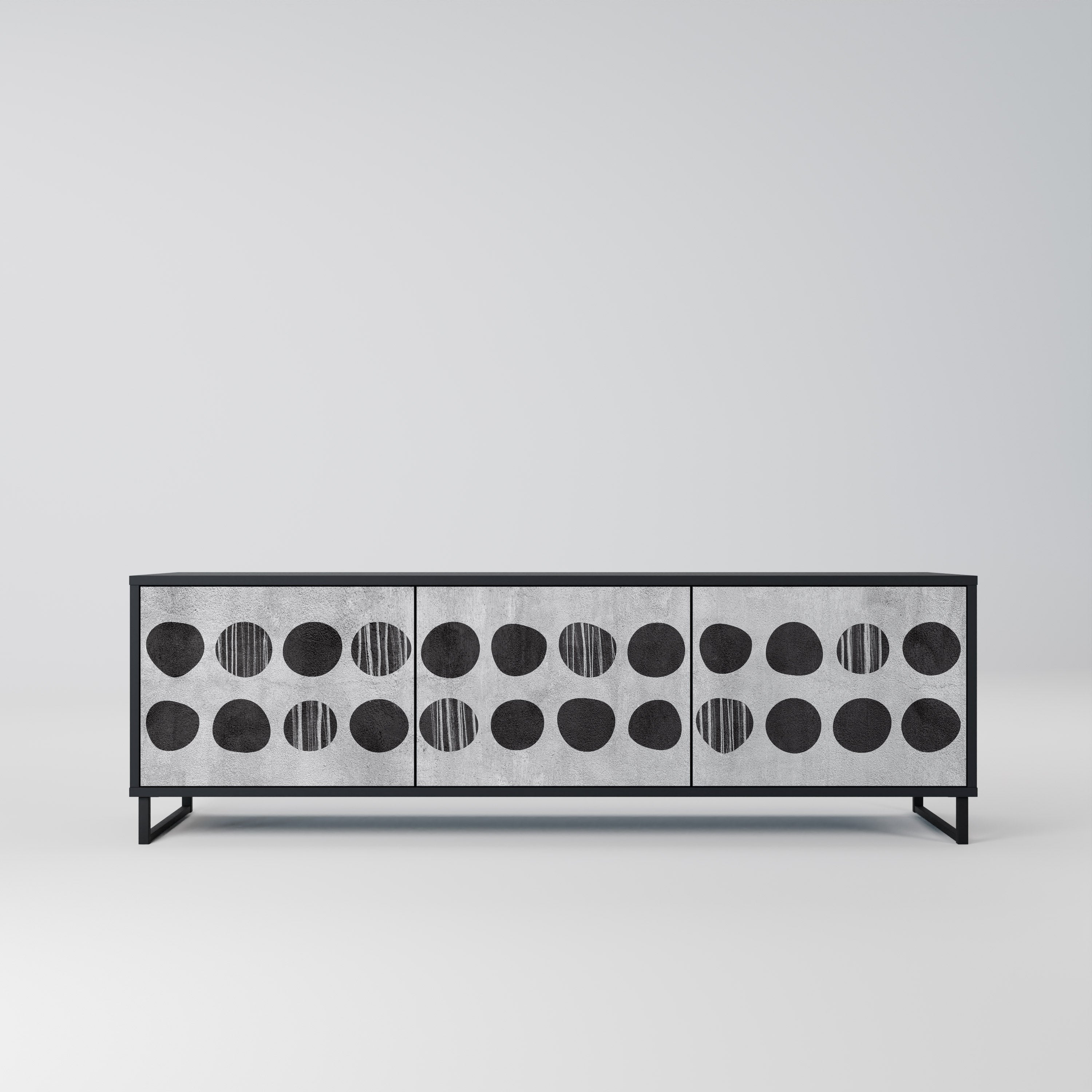 GHOSTLY GRADIENTS TV-Lowboard mit 3 Türen in Schwarz