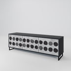 GHOSTLY GRADIENTS TV-Lowboard mit 3 Türen in Schwarz