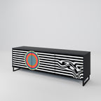 SPECTRA SHOWCASE TV-Lowboard mit 3 Türen in Schwarz