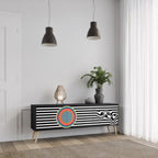 SPECTRA SHOWCASE TV-Lowboard mit 3 Türen in Schwarz