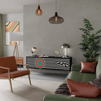 SPECTRA SHOWCASE TV-Lowboard mit 3 Türen in Schwarz