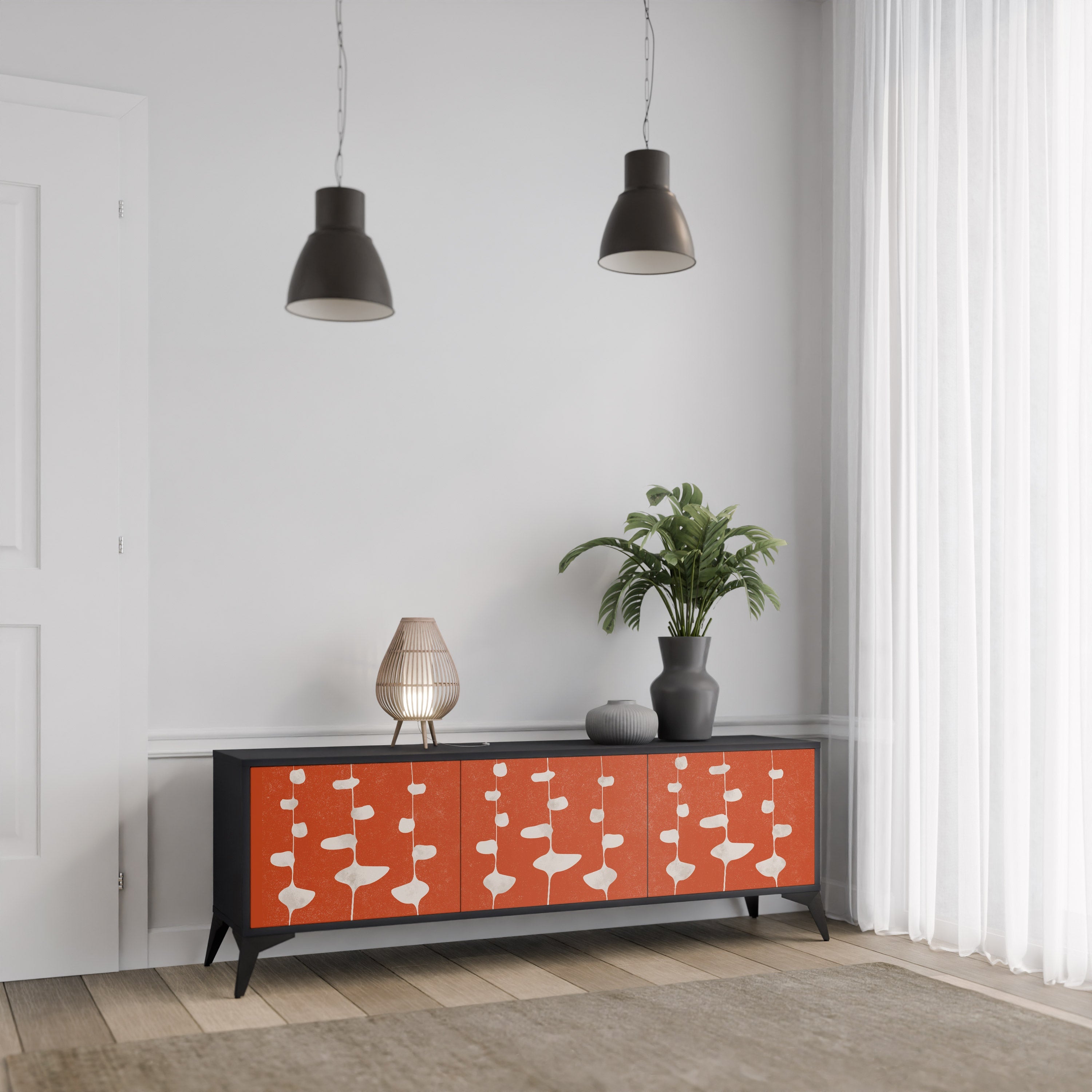 COURAGE MOLD TV-Lowboard mit 3 Türen in Schwarz