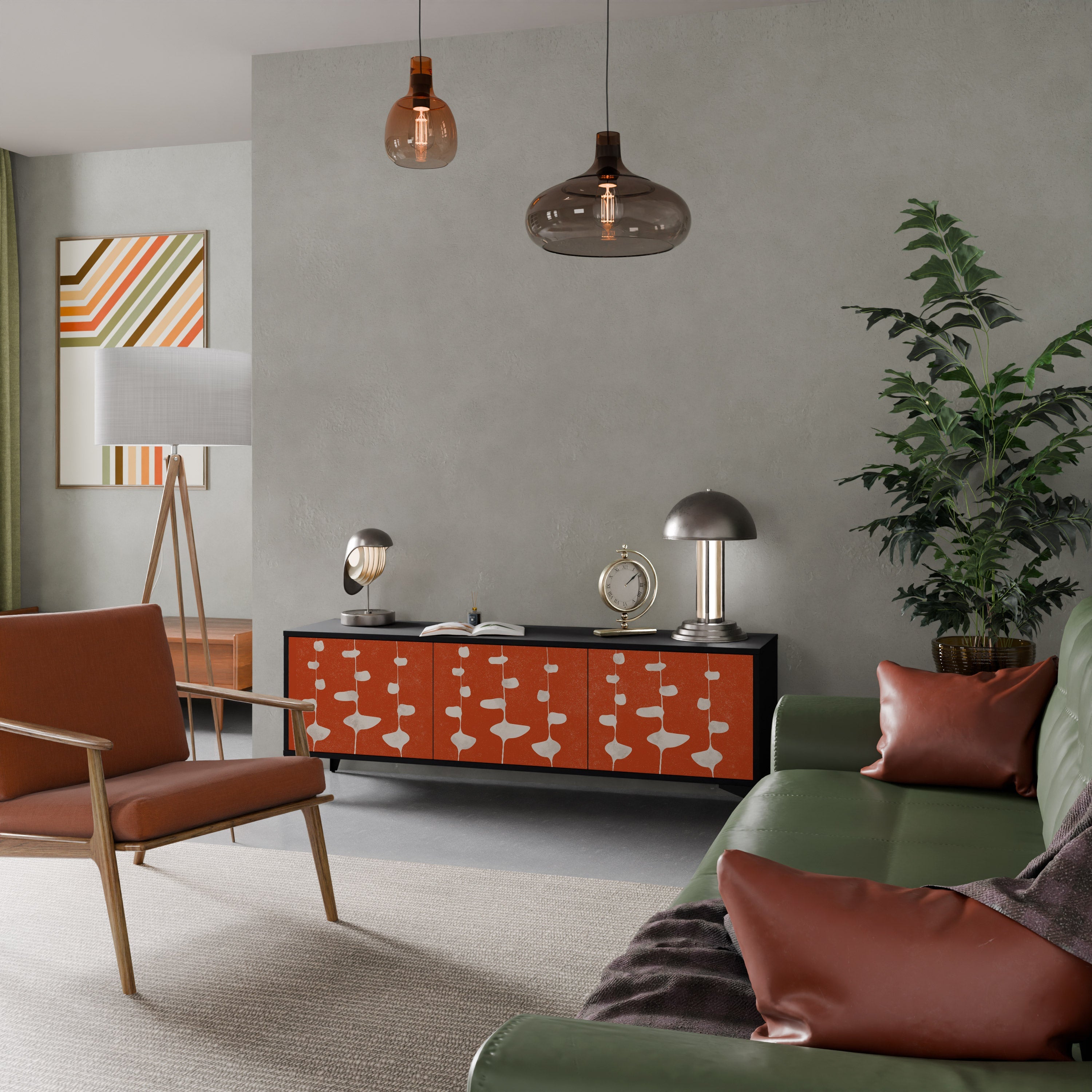 COURAGE MOLD TV-Lowboard mit 3 Türen in Schwarz