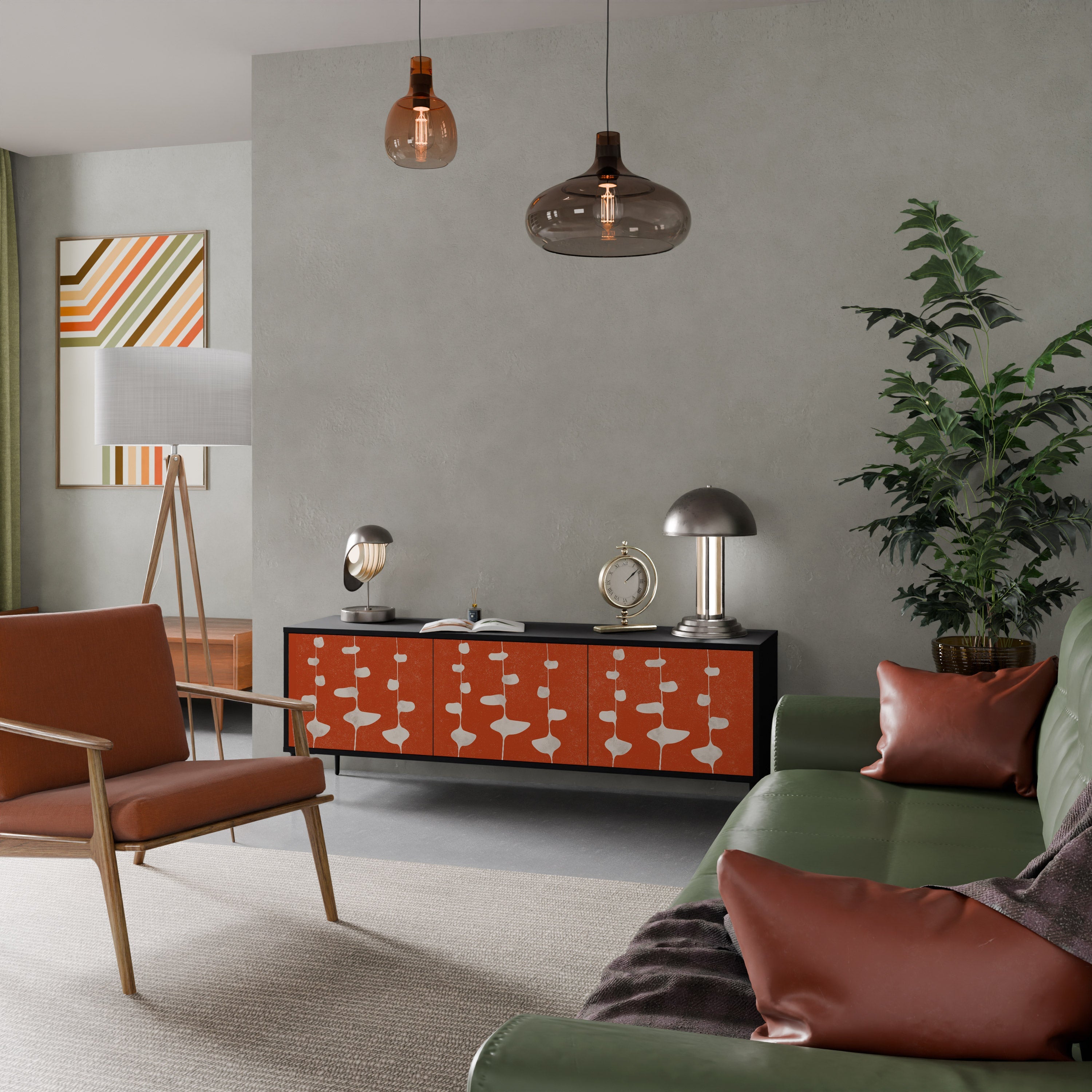 COURAGE MOLD TV-Lowboard mit 3 Türen in Schwarz