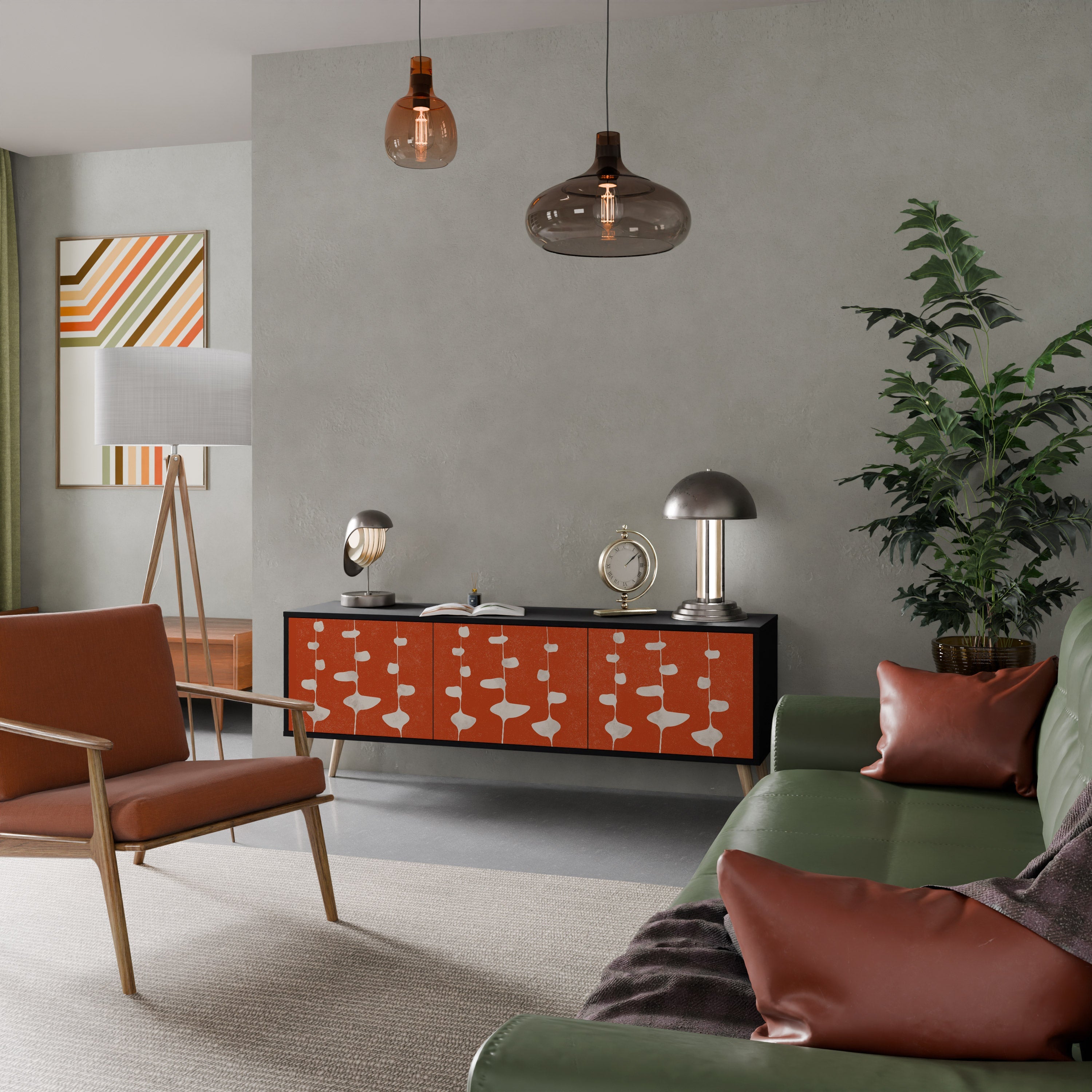 COURAGE MOLD TV-Lowboard mit 3 Türen in Schwarz