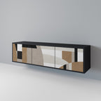 DELICATE MEMENTO TV-Lowboard mit 3 Türen in Schwarz