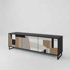 DELICATE MEMENTO TV-Lowboard mit 3 Türen in Schwarz