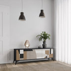 DELICATE MEMENTO TV-Lowboard mit 3 Türen in Schwarz