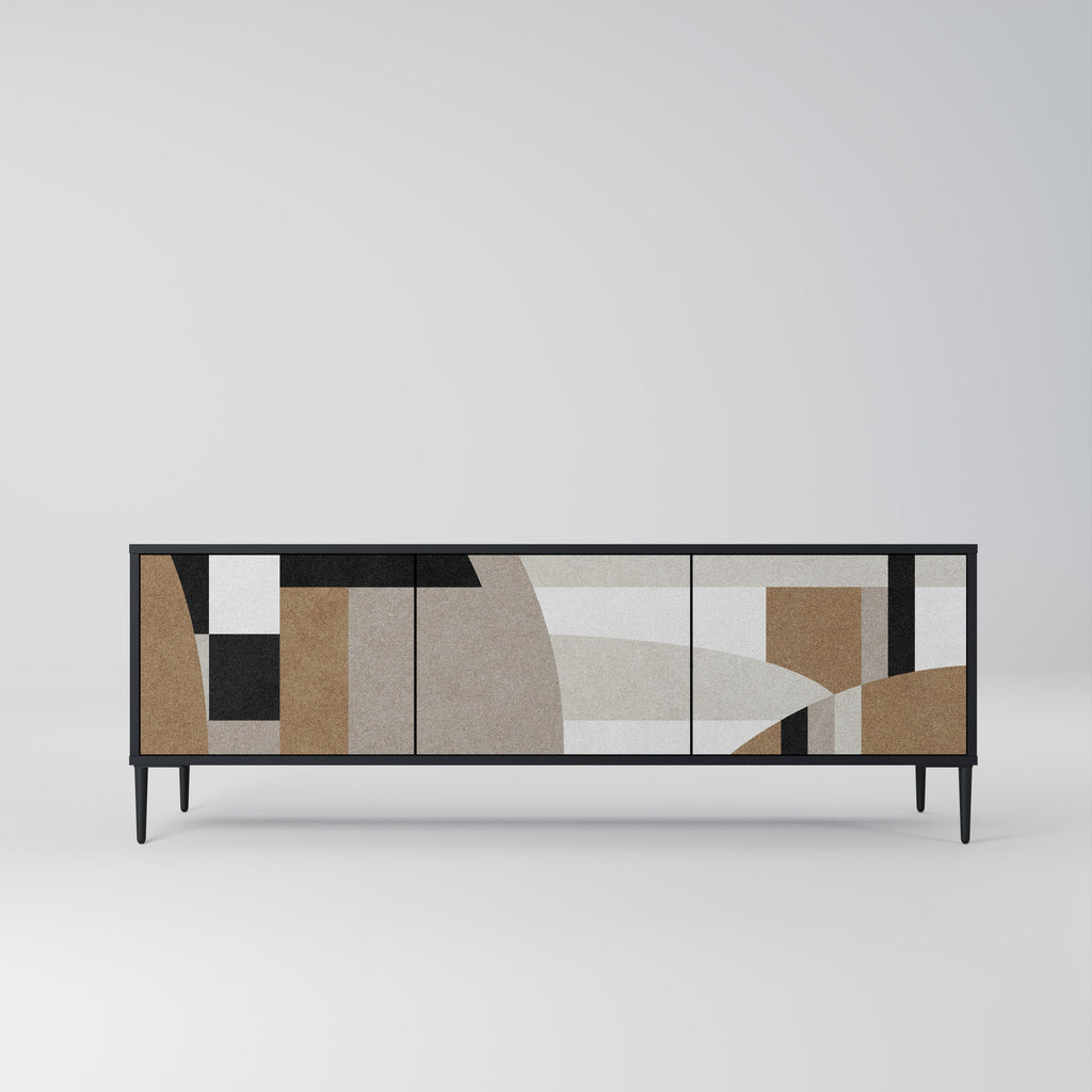 DELICATE MEMENTO TV-Lowboard mit 3 Türen in Schwarz