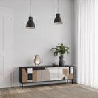 DELICATE MEMENTO TV-Lowboard mit 3 Türen in Schwarz