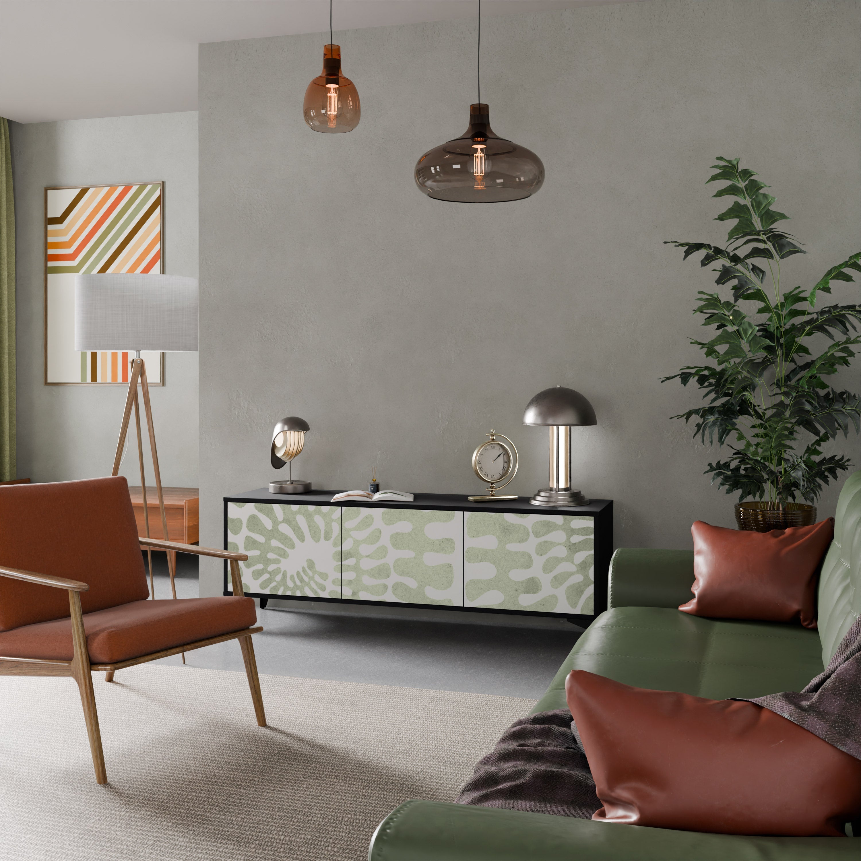 HELIX DANCE TV-Lowboard mit 3 Türen in Schwarz