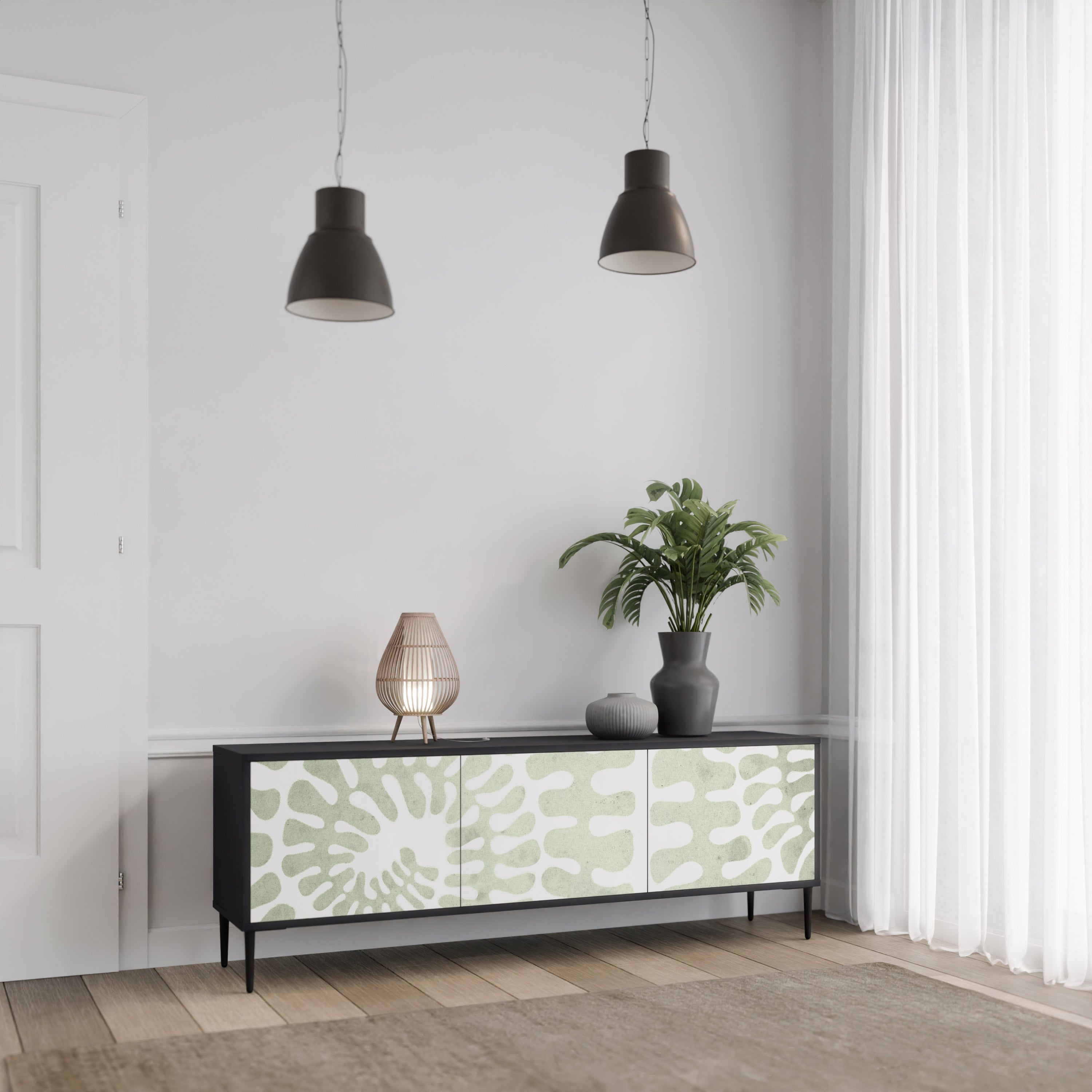 HELIX DANCE TV-Lowboard mit 3 Türen in Schwarz