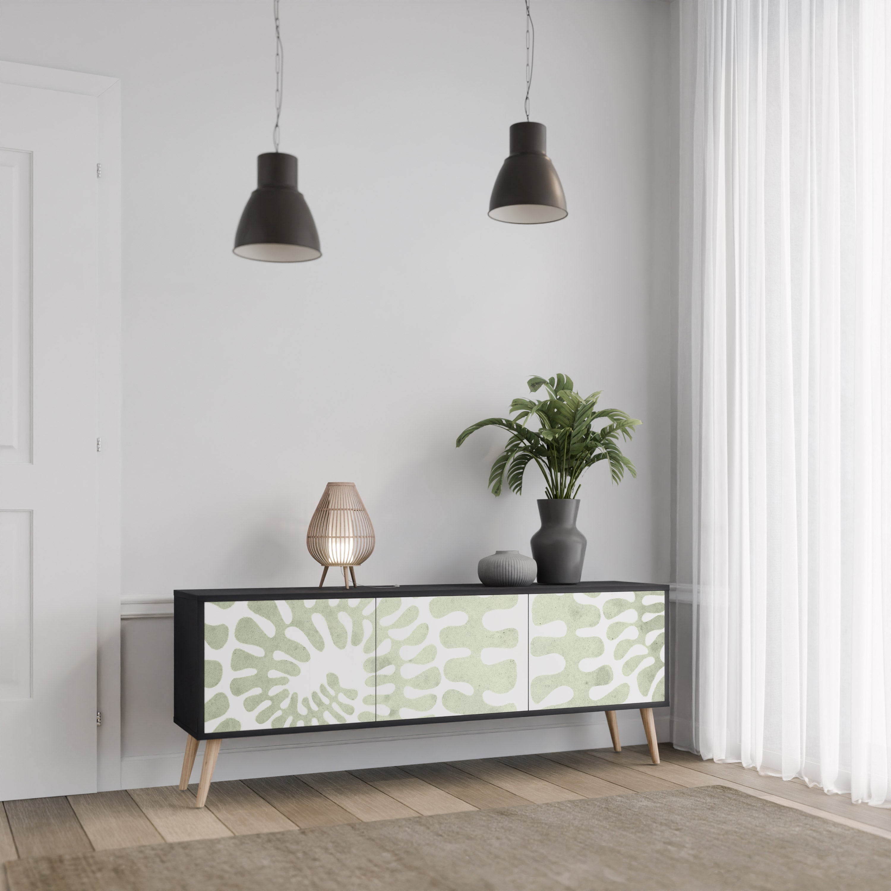 HELIX DANCE TV-Lowboard mit 3 Türen in Schwarz