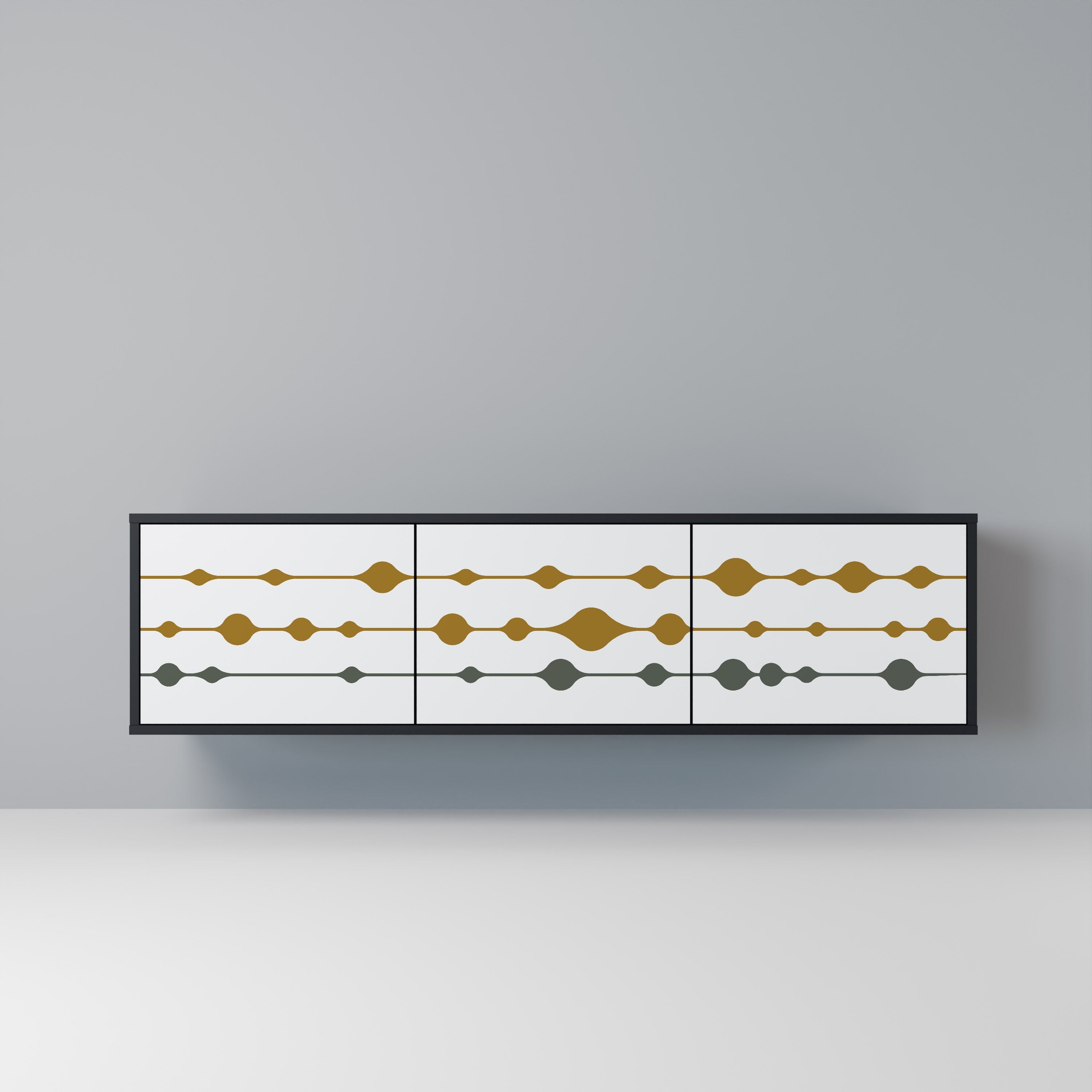 VIVID TONE TV-Lowboard mit 3 Türen in Schwarz