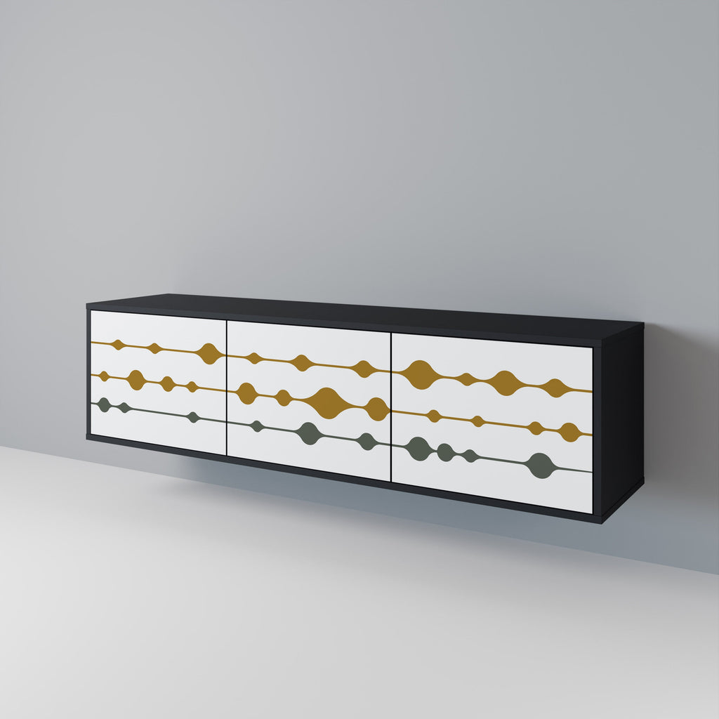 VIVID TONE TV-Lowboard mit 3 Türen in Schwarz