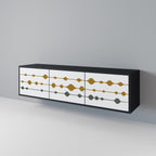 VIVID TONE TV-Lowboard mit 3 Türen in Schwarz